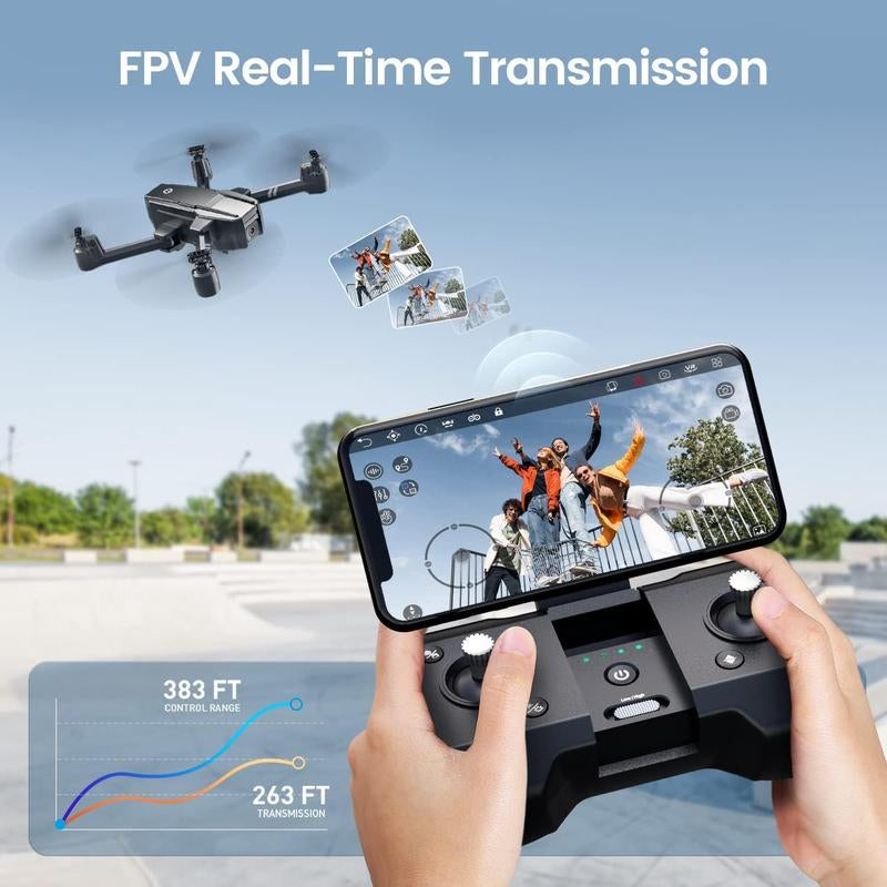 Holy Stone HS440 Foldable FPV Drone - 1080P WiFi Camera, Perfect for Beginners, Long Flight Time with Modular Battery