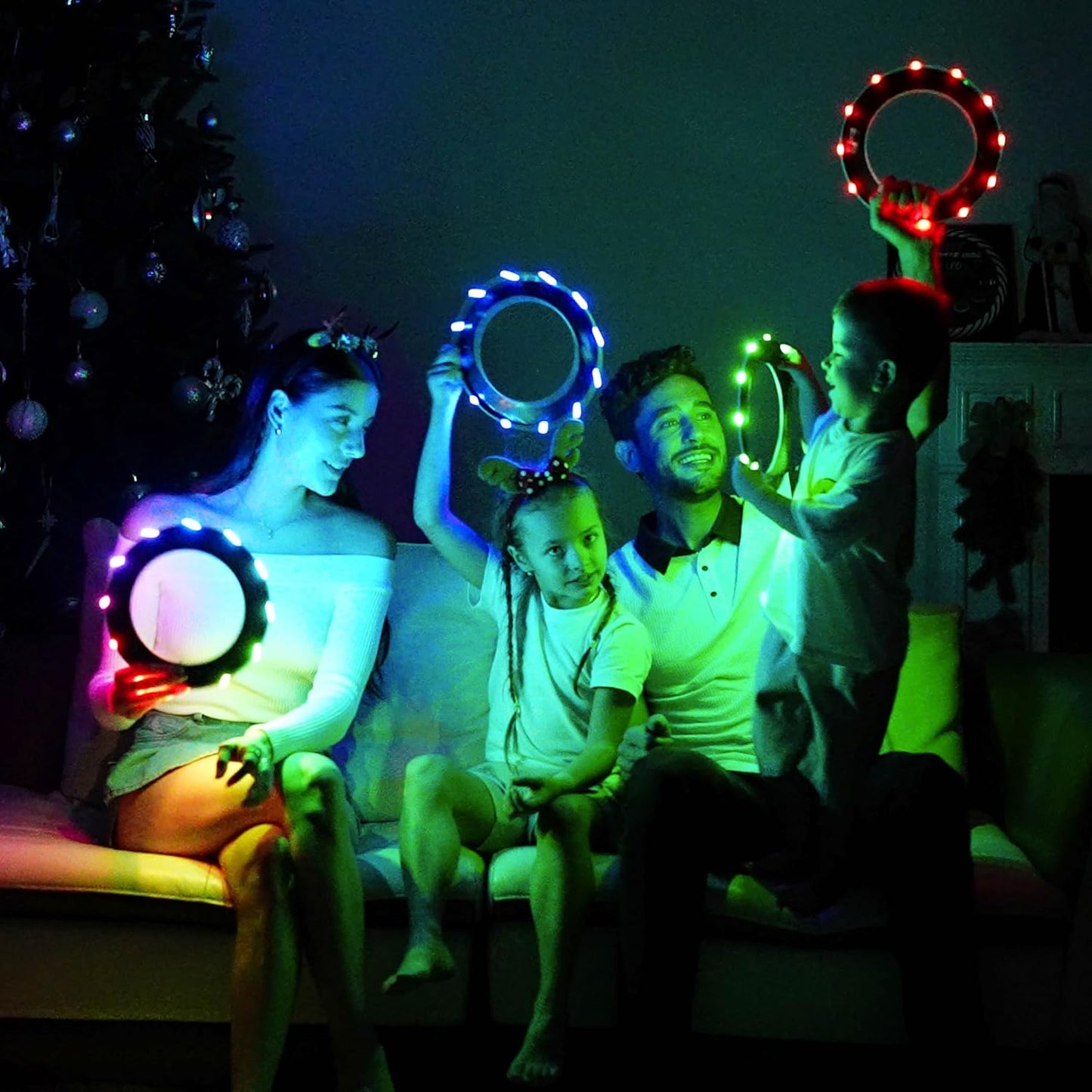 Flying Ring - 16 Million Color RGB or 12 Leds, Super Bright, Lost Mode, Auto Light Up, 4Th of July Camping Essentials for Kids/Teens/Boy/Girl, Safe, Waterproof, Pool/Beach Games, Lightweight Toy