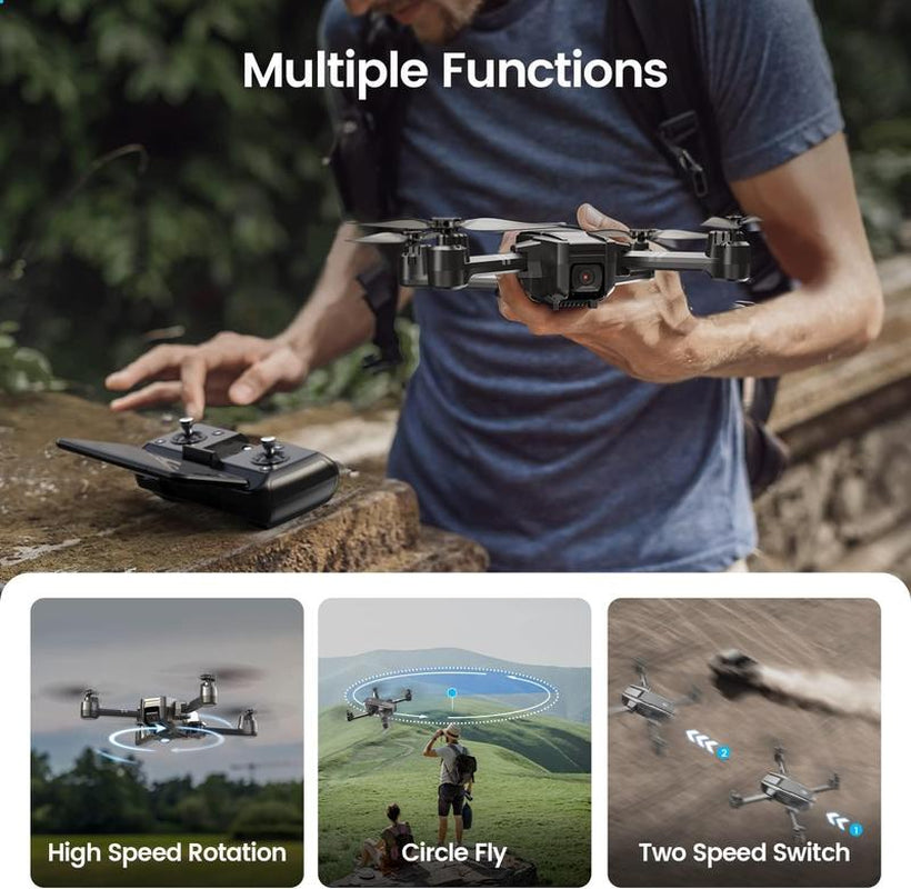 Holy Stone HS440 Foldable FPV Drone - 1080P WiFi Camera, Perfect for Beginners, Long Flight Time with Modular Battery