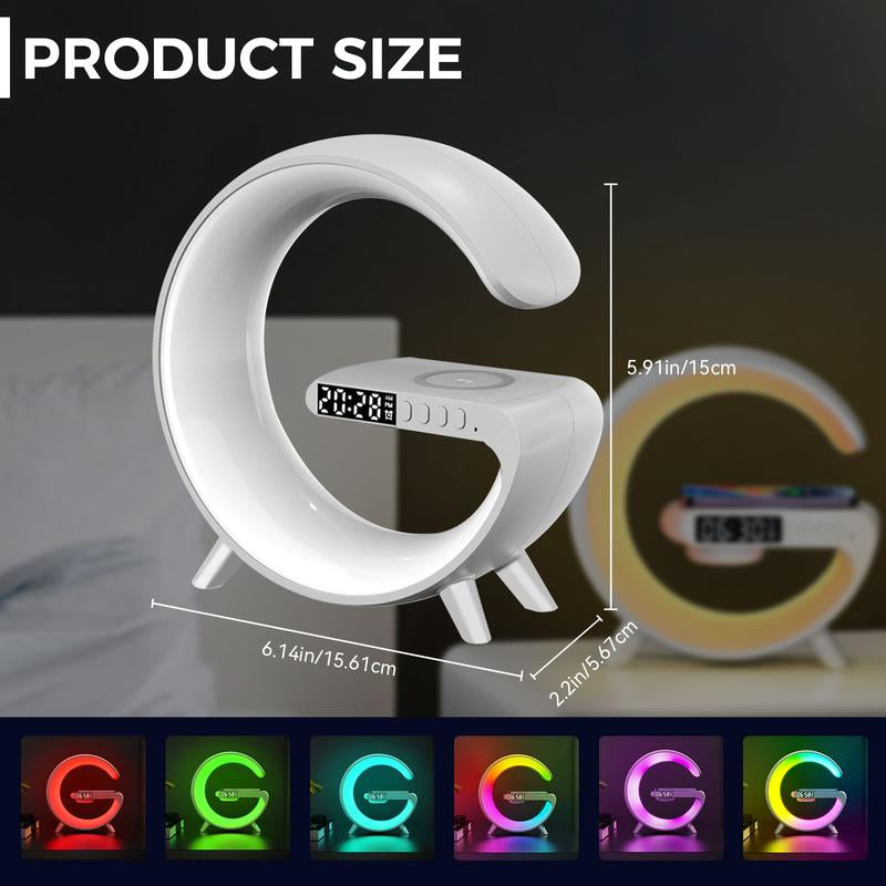 4-in-1 Smart Light & Wireless Charger: RGB Night Light, Alarm Clock, and Music Player for Your Bedroom