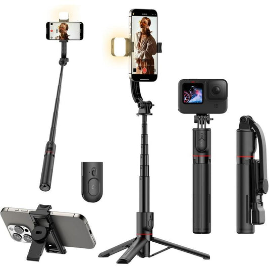 41" Selfie Stick Tripod with LED Light & Remote - Perfect for iPhone 15/14/13 & Samsung S22/S23