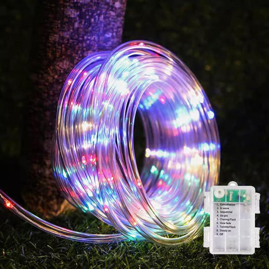 Versatile Battery-Powered Tube Light String for Indoor & Outdoor Atmosphere – Perfect for Pools, Patios, and Barbecues!
