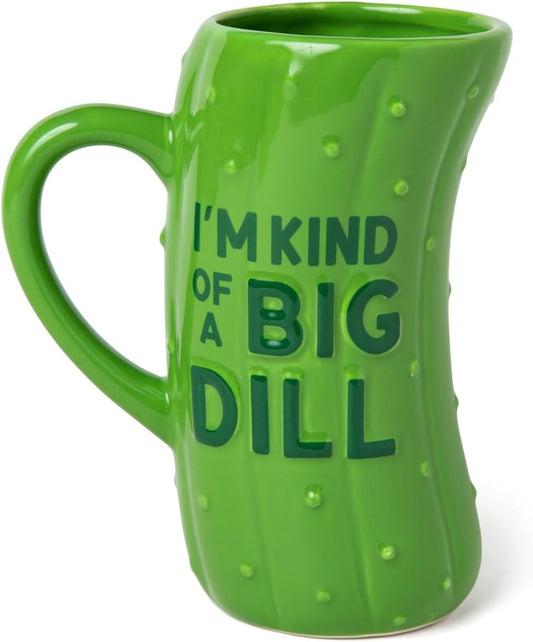 Extra Large Pickle Coffee Mug, Funny Novelty Coffee Cup, Perfect Gag Gift for Pickle Lovers, Durable Ceramic Mug and Tea Cup, I'M Kind of a Big Dill