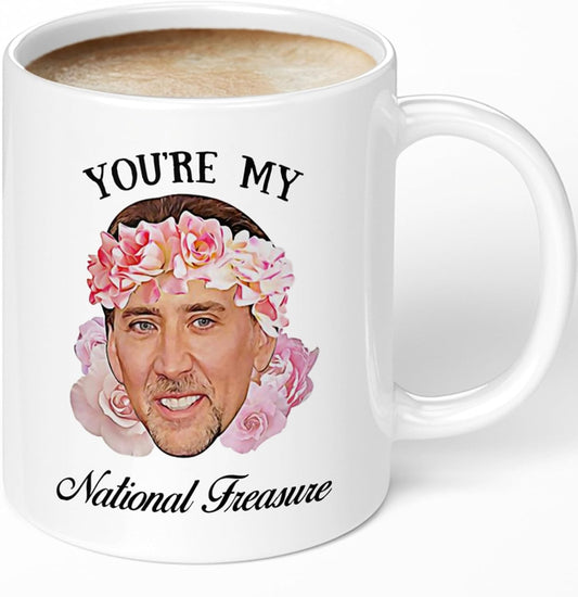 Funny Coffee Mug - You'Re My National Treasure - White Elephant Gifts for Adults - Fun and Unique Coffee Cup - Gag Gifts for Christmas Valentine'S Day Birthday Mother Father Friend - 11Oz
