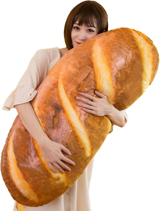 3D Simulation Bread Shape Plush Pillow,Soft Butter Toast Bread Food Cushion Stuffed Toy for Home Decor 31.4"