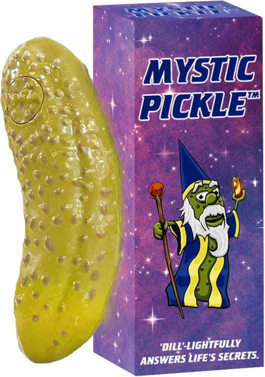 Mystic Pickle - Magic Fortune Teller with 100+ Witty Responses - Unveiling the Briny Secrets of the Universe - Endless Entertainment with Friends, Family, Classroom Students - Best Novelty Gag Gift!