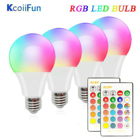 RGB LED Bulb - 5W, 10W, 15W, 110V/220V, Color-Changing 