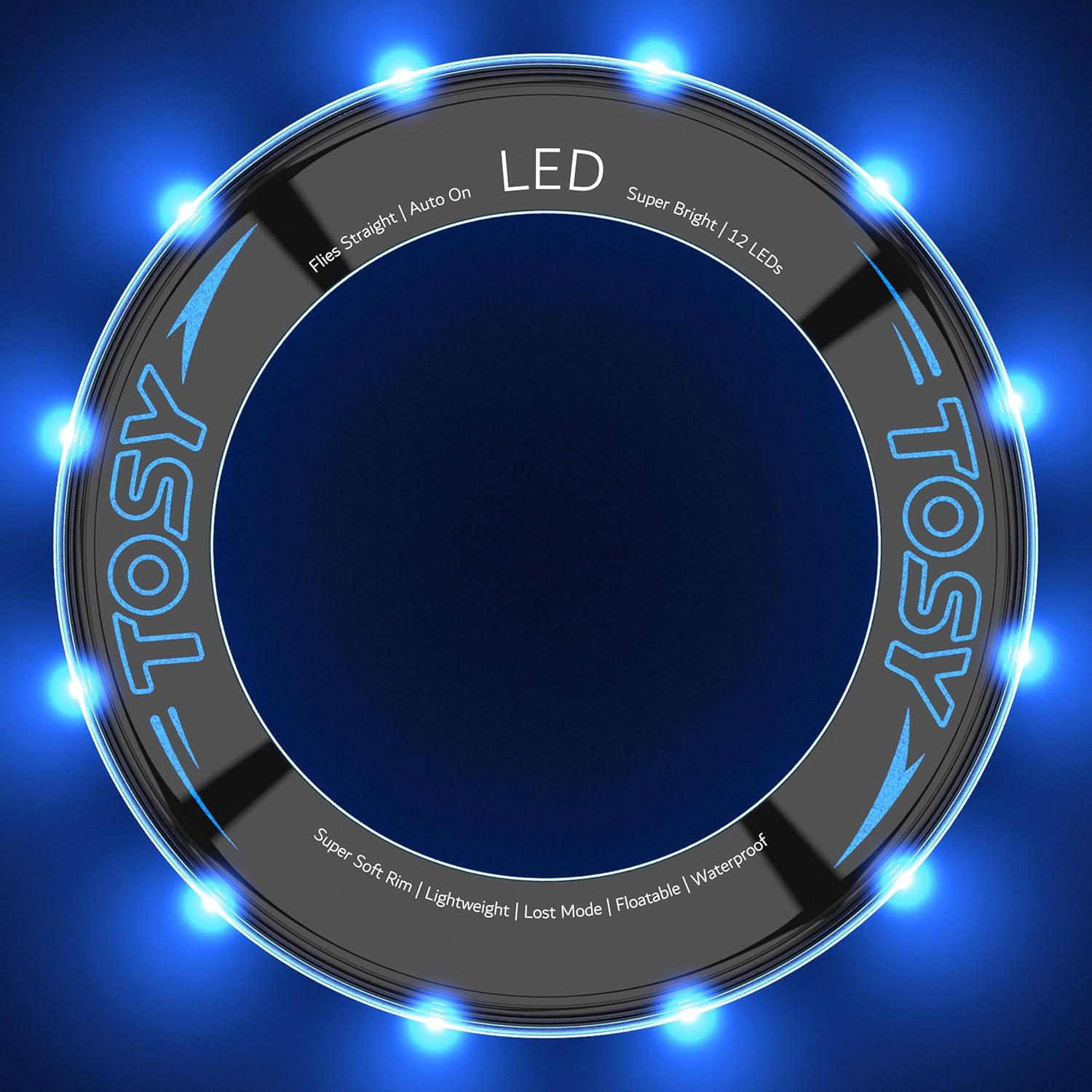 Flying Ring - 16 Million Color RGB or 12 Leds, Super Bright, Lost Mode, Auto Light Up, 4Th of July Camping Essentials for Kids/Teens/Boy/Girl, Safe, Waterproof, Pool/Beach Games, Lightweight Toy