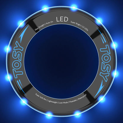 Flying Ring - 16 Million Color RGB or 12 Leds, Super Bright, Lost Mode, Auto Light Up, 4Th of July Camping Essentials for Kids/Teens/Boy/Girl, Safe, Waterproof, Pool/Beach Games, Lightweight Toy