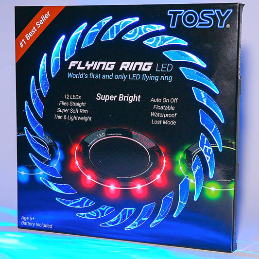 Flying Ring - 16 Million Color RGB or 12 Leds, Super Bright, Lost Mode, Auto Light Up, 4Th of July Camping Essentials for Kids/Teens/Boy/Girl, Safe, Waterproof, Pool/Beach Games, Lightweight Toy