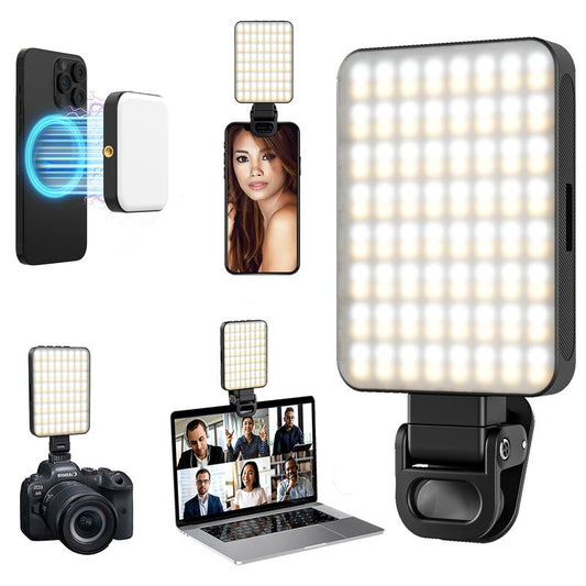 Ultimate Clip-On Magnetic Fill Light - USB Rechargeable, 3 Modes & 10 Brightness Levels for Perfect Selfies, Video Calls, Makeup & Vlogging!