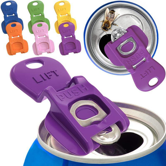 Complete Cover Easy Tab Opener New and Improved 6PK Beverage Barricade 2.0. Colorful Drink Can Protector Cap for Soda, Beer, Coke Shields from Bugs, Bees, Dust at the Party, BBQ, Beach